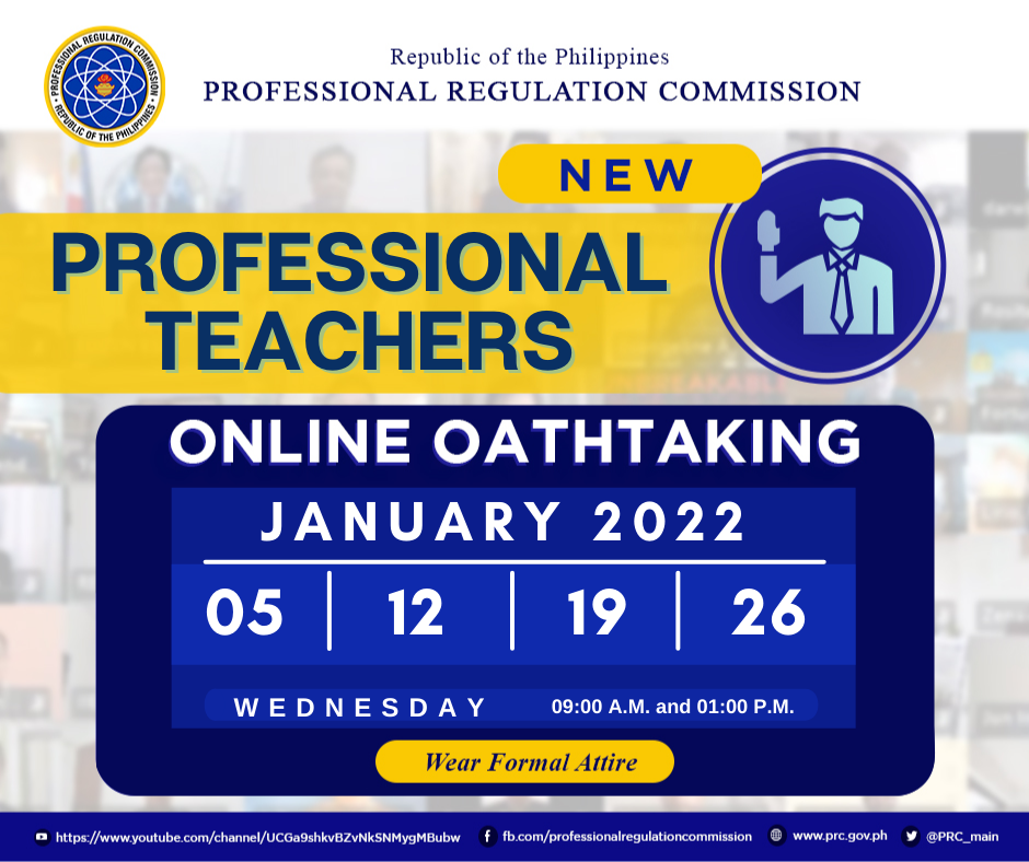 Online Oathtaking Of The New Professional Teachers Professional Regulation Commission