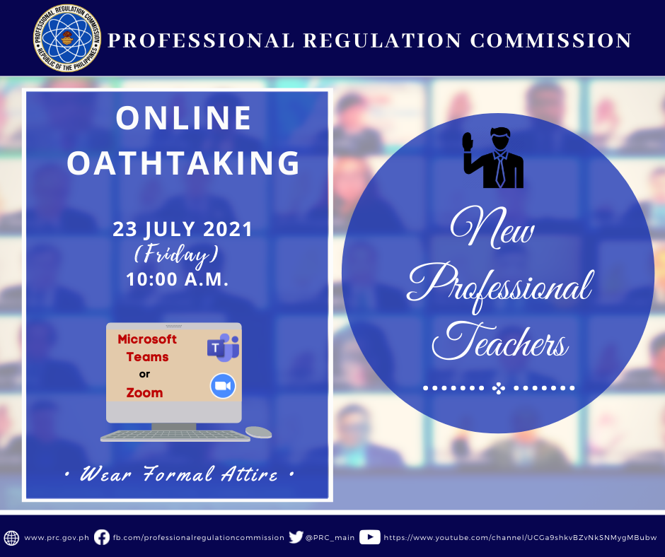 Online Oathtaking Of The New Professional Teachers Professional Regulation Commission